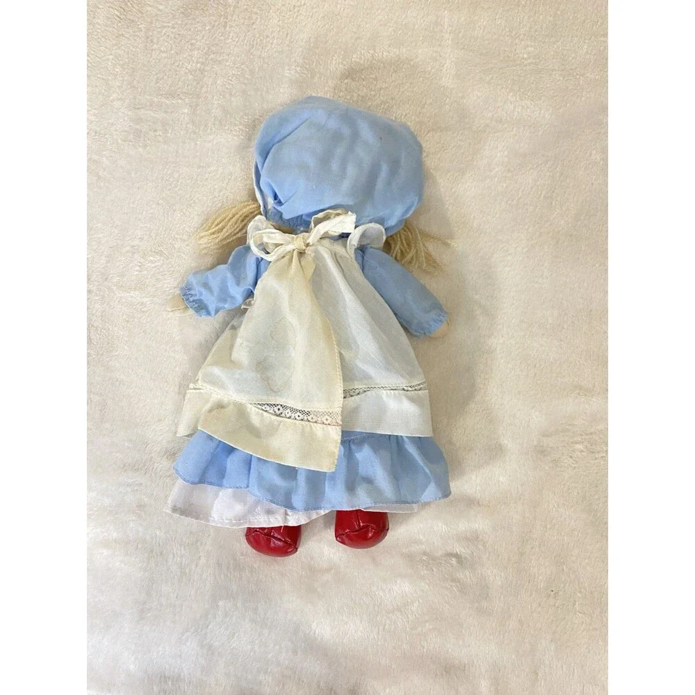 Vintage 60s 70s Toy Collectible Kamar Rag/Cloth Doll “Kristy”Blue Dress & Bonnet